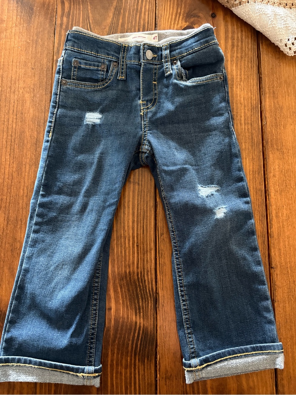Levi's Dark Blue Kids Distressed Jeans